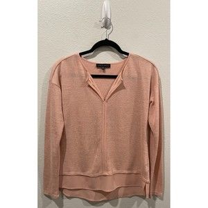 SANCTUARY Blush Pink Long Sleeve Blouse